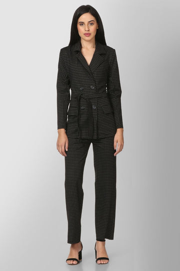 Black Checks Blazer and Pant Set