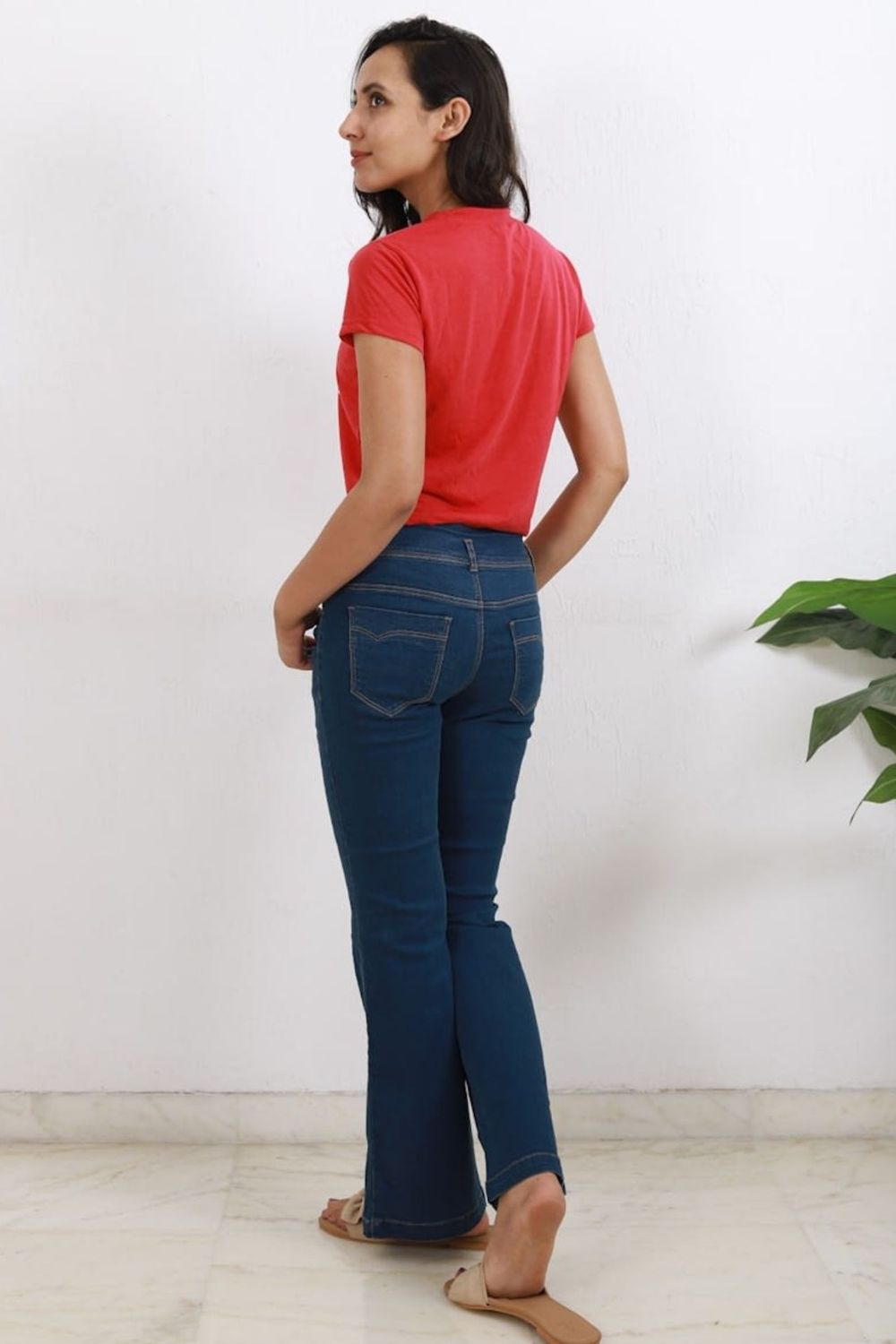 Bootcut Jeans with a Front Slit