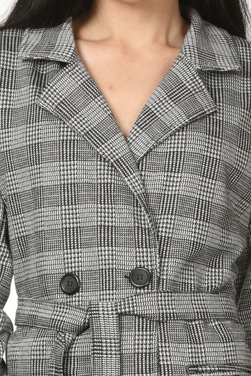 Grey Checks Blazer and Pant Set